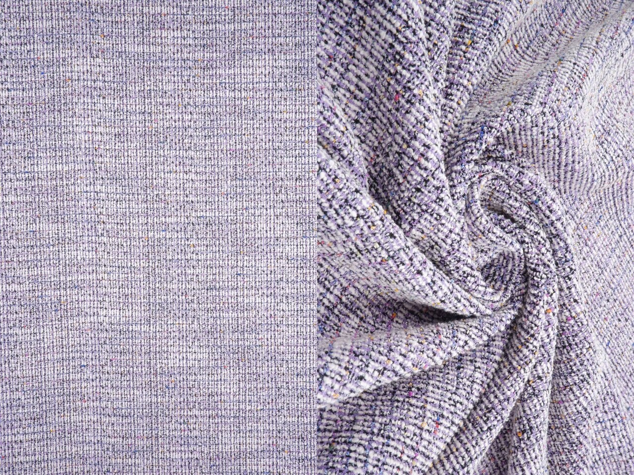 1 Yard Knit Boucle Multi Lurex Fabric Stretch Polyester Cotton Rayon Spandex 60/62 Inches Wide